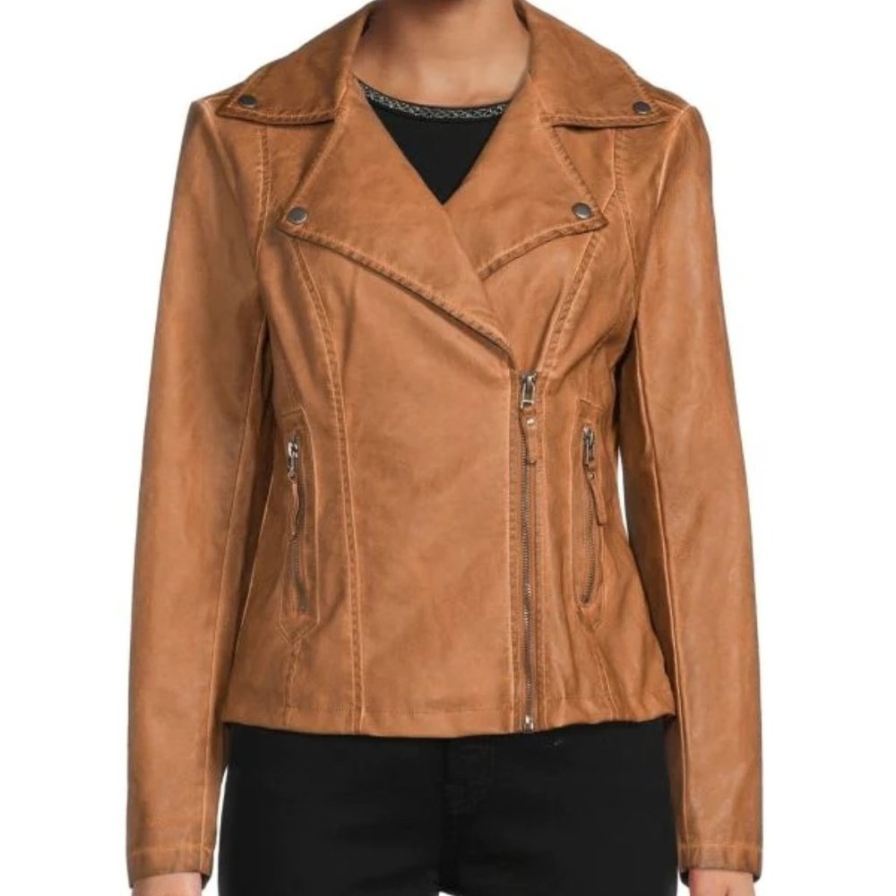 Classic Faux Leather Jacket - Size M